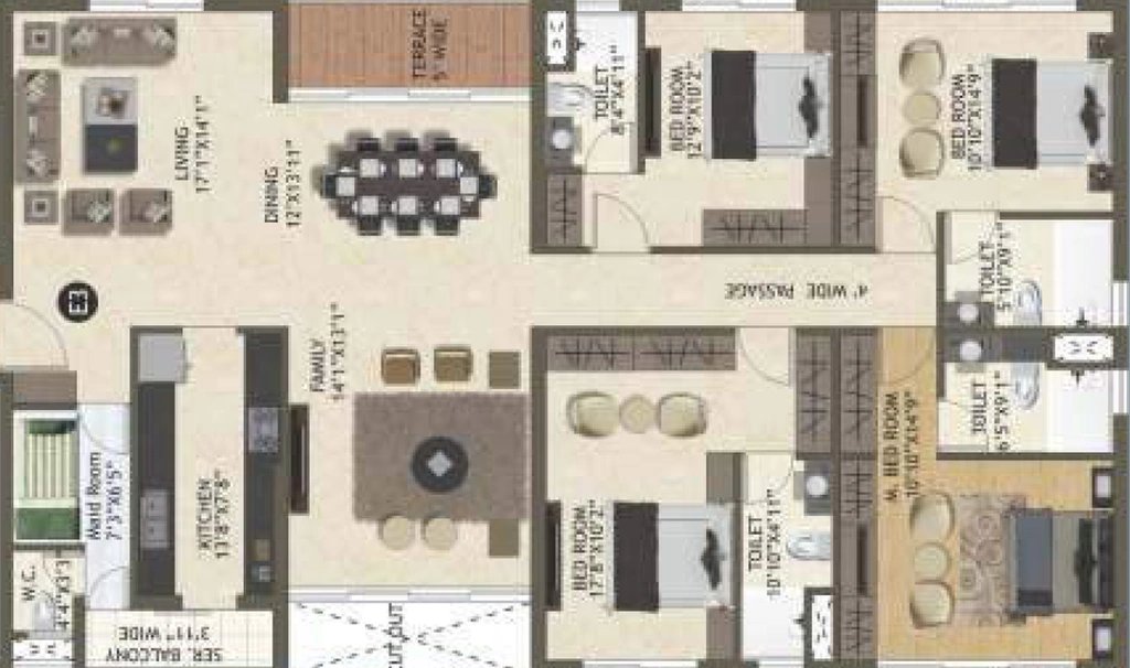 4 BHK Flat in Space Altius in Tangra, Kolkata - Image 848755
