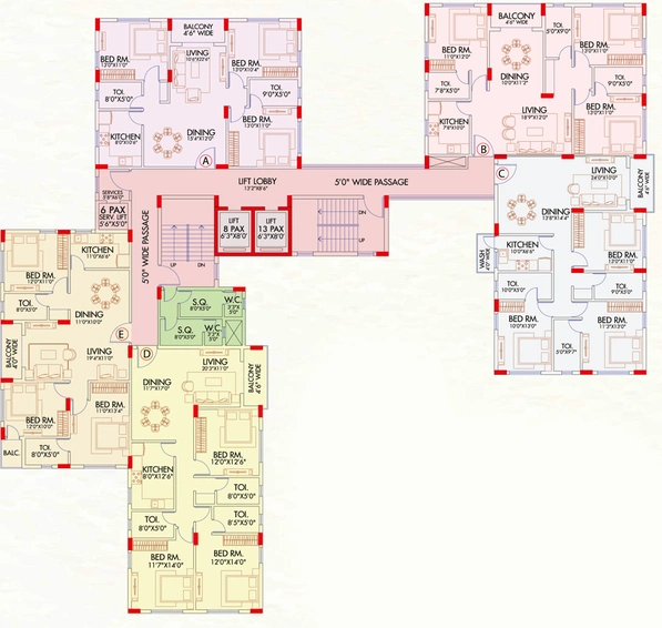 Floor Plan of Arch Arihant Viento in Topsia, Kolkata - Image 258454