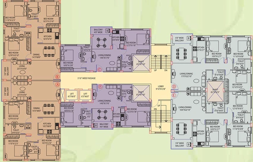 Floor Plan of Arch ClubTown Gardens in BT Road, Kolkata - Image 261467