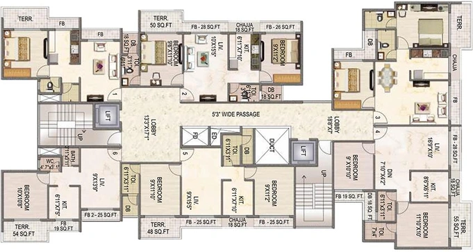 Floor Plan of Apex OAK Residency in Ghansoli, Navi Mumbai - Image 234791