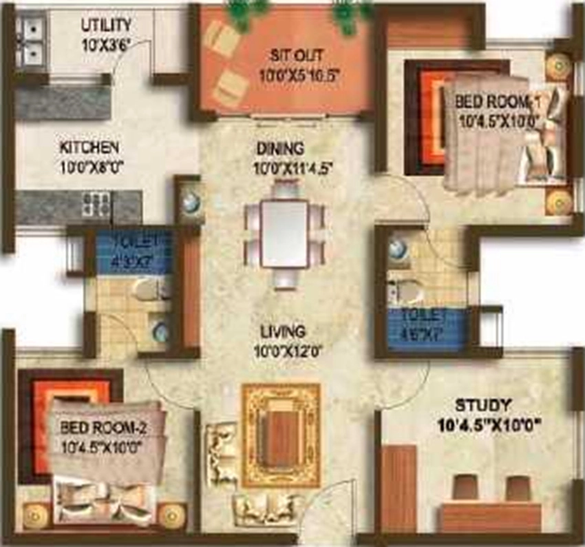 2.5 BHK Flat in Invicon Silver Springs in Tambaram, Chennai - Image 880232