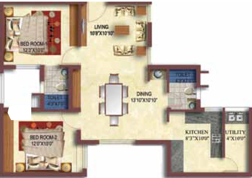 2 BHK Flat in Invicon Silver Springs in Tambaram, Chennai - Image 880231