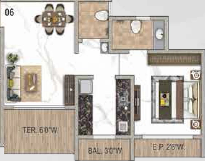 1 BHK Flat in Balaji Exotica Phase 2 in Kalyan West, Thane - Image 835673