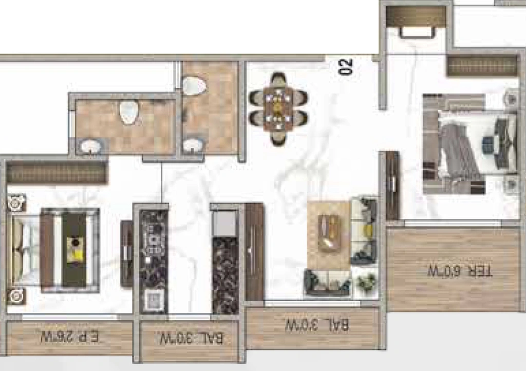 2 BHK Flat in Balaji Exotica Phase 2 in Kalyan West, Thane - Image 835674