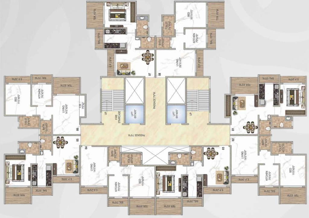 Floor Plan of Balaji Exotica Phase 2 in Kalyan West, Thane - Image 230805
