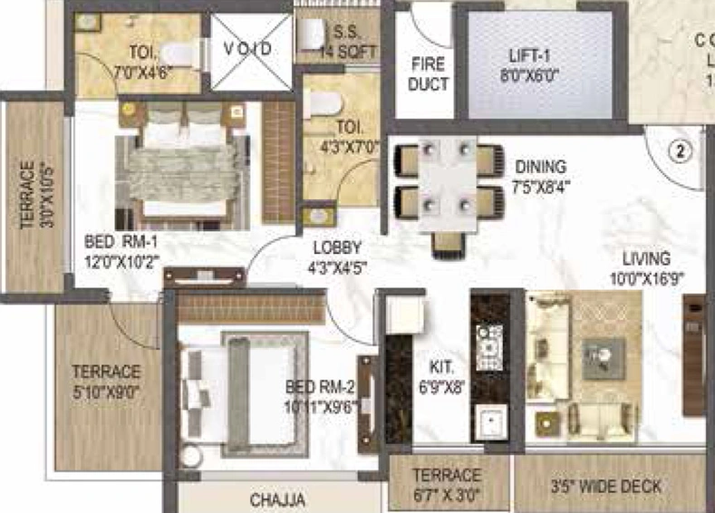 2 BHK Flat in Balaji Exotica Building 3 in Kalyan West, Thane - Image 835859
