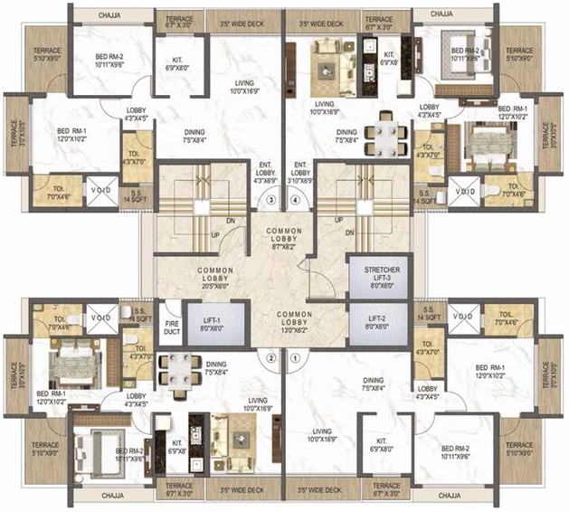 Floor Plan of Balaji Exotica Building 3 in Kalyan West, Thane - Image 231317