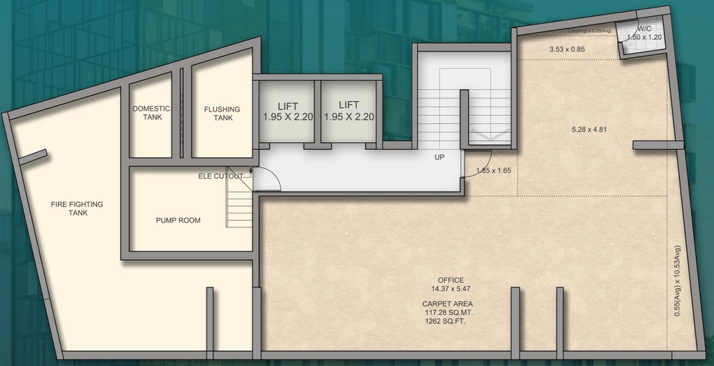 Floor Plan of Quba 104 East in Malad East, Mumbai - Image 322064