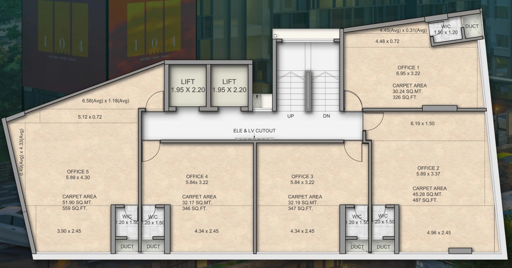Floor Plan of Quba 104 East in Malad East, Mumbai - Image 322065