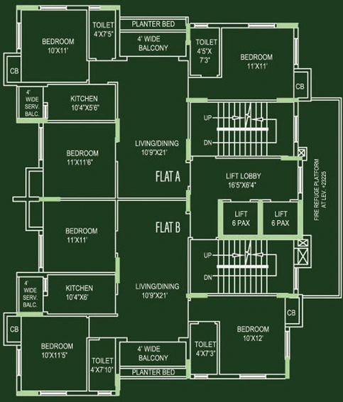 Floor Plan of UST Heights in Tollygunge, Kolkata - Image 259309