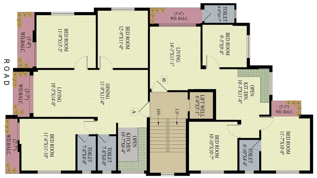Floor Plan of Silver Lake View in Lake Town, Kolkata - Image 259244