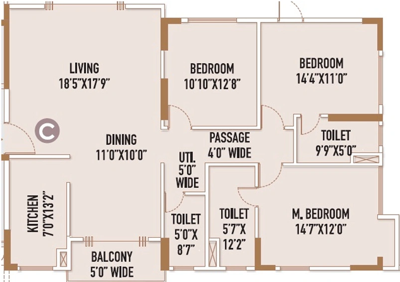 3 BHK Flat in SKDJ Nidhara in Behala, Kolkata - Image 848977