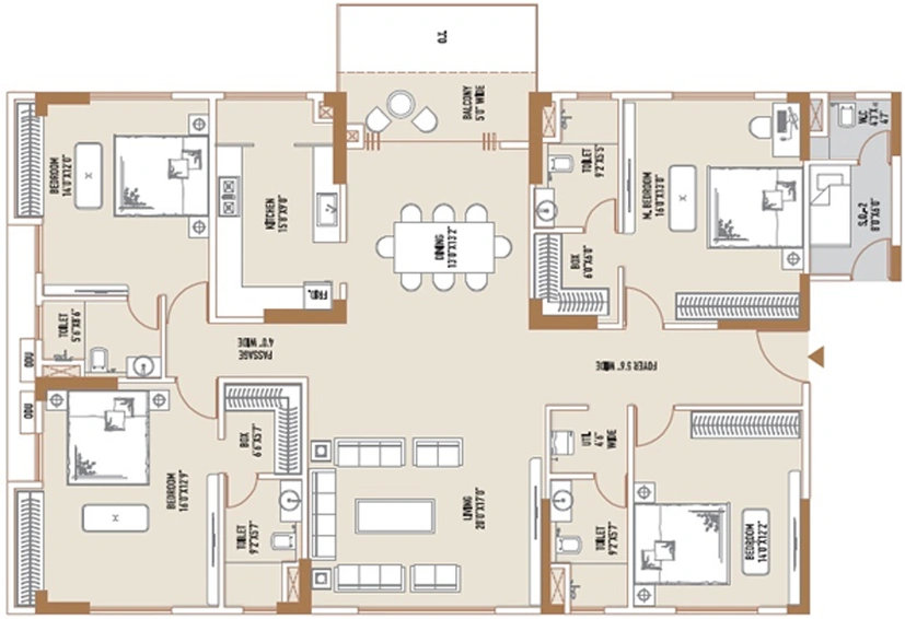 4 BHK Flat in SKDJ Nidhara in Behala, Kolkata - Image 848979