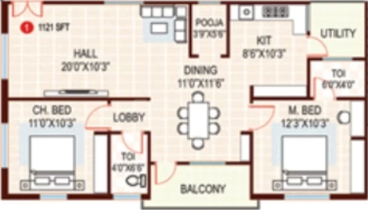 2 BHK Flat in AV Meghana Residency in Uppal, Hyderabad - Image 834635