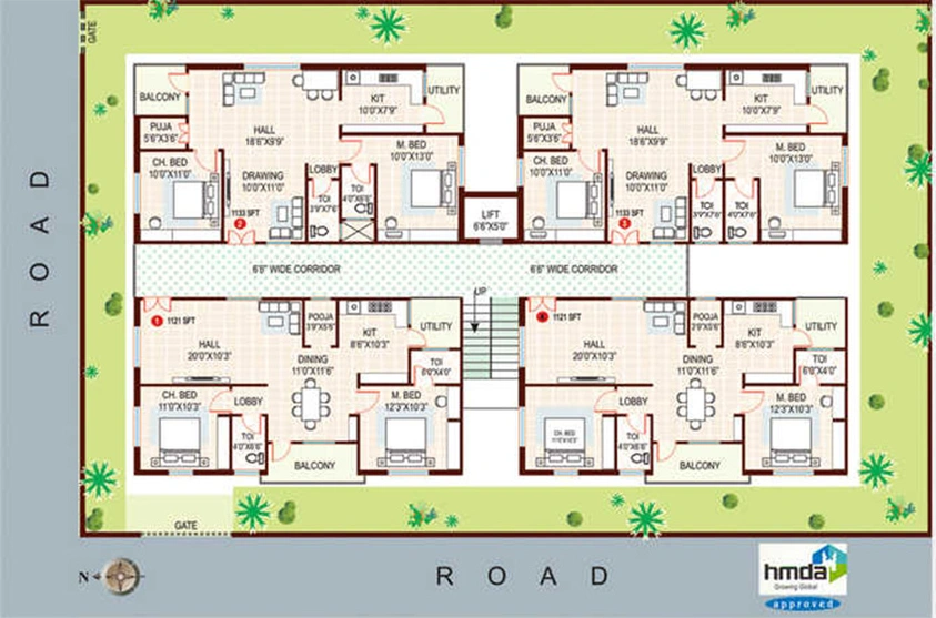 Master Plan of AV Meghana Residency in Uppal, Hyderabad - Image 227951