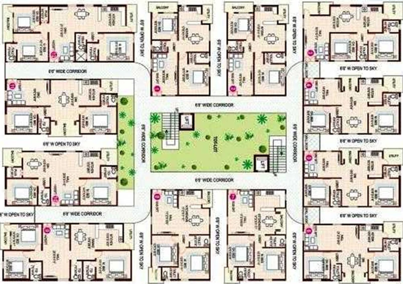 Floor Plan of AV Hare Ram Residency in Uppal, Hyderabad - Image 227922