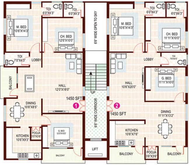 Floor Plan of AV Royal Residency in Nagole, Hyderabad - Image 227964
