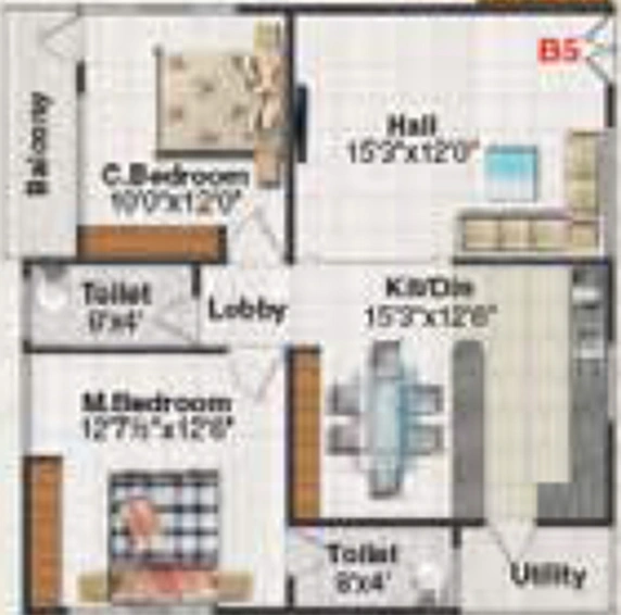 2 BHK Flat in AV Info Pride in Medipally, Hyderabad - Image 834941