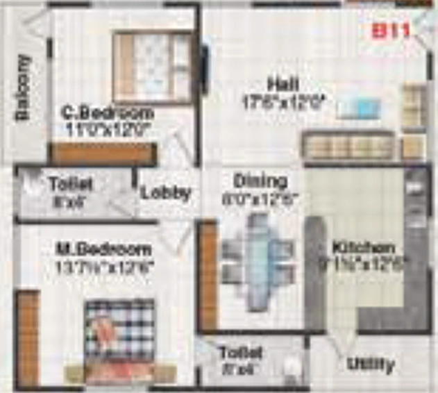 2 BHK Flat in AV Info Pride in Medipally, Hyderabad - Image 835102