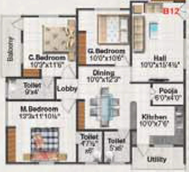 3 BHK Flat in AV Info Pride in Medipally, Hyderabad - Image 835103