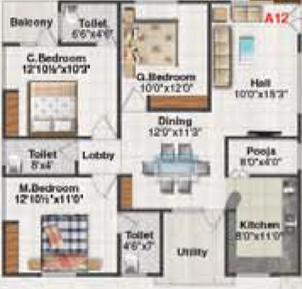 3 BHK Flat in AV Info Pride in Medipally, Hyderabad - Image 835105