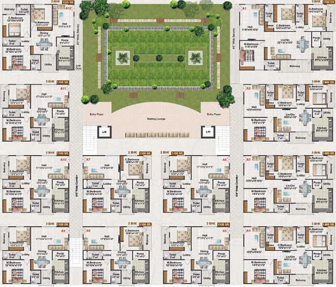 Floor Plan of AV Info Pride in Medipally, Hyderabad - Image 229051
