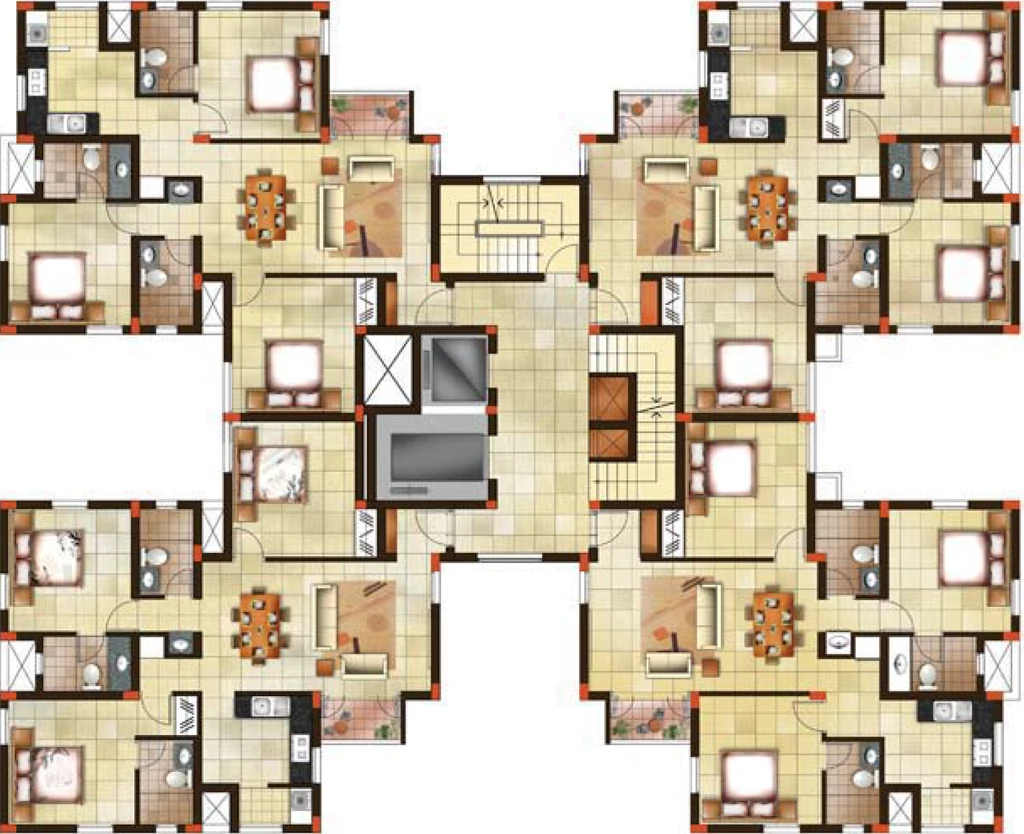 Floor Plan of Indus Amber in Saidapet, Chennai - Image 335351