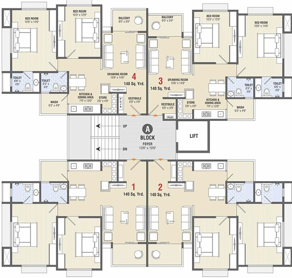 Floor Plan of Ratna Ruchi Vatika in Paldi, Ahmedabad - Image 266478