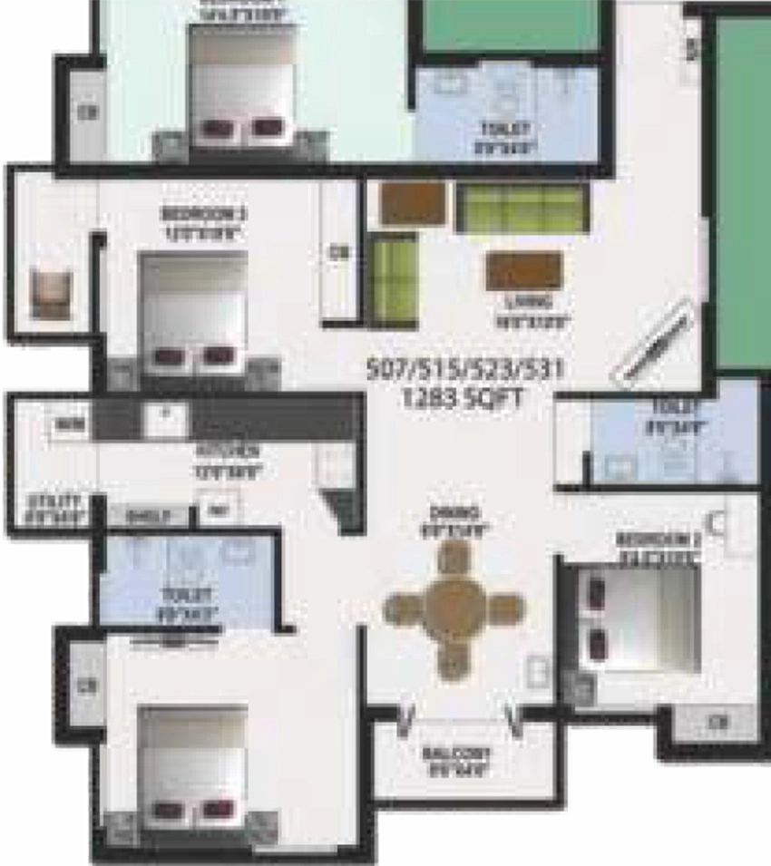 3 BHK Flat in DCC Aishwarya in Guduvancheri, Chennai - Image 883141