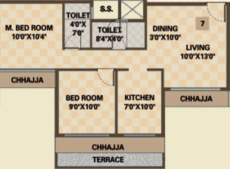 2 BHK Flat in Landmaark Lords in Pushpak Nagar, Navi Mumbai - Image 839971