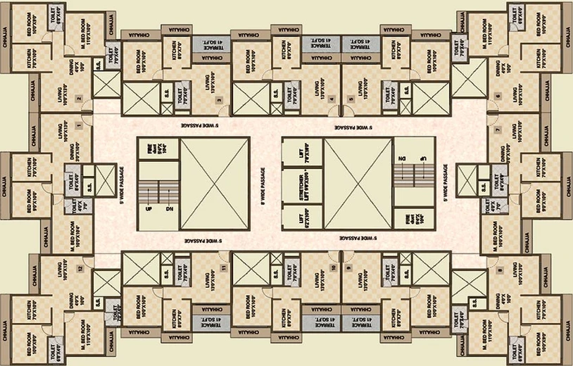 Floor Plan of Landmaark Lords in Pushpak Nagar, Navi Mumbai - Image 246556