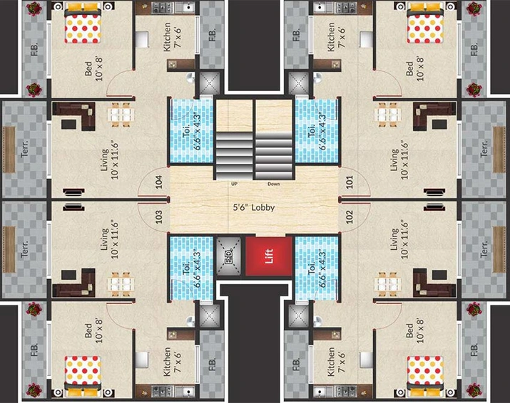 Floor Plan of Landmaark Krishaang in Ulwe, Navi Mumbai - Image 246537