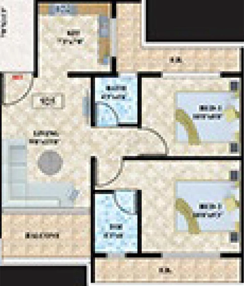 2 BHK Flat in Landmaark Limelight in Ulwe, Navi Mumbai - Image 839924