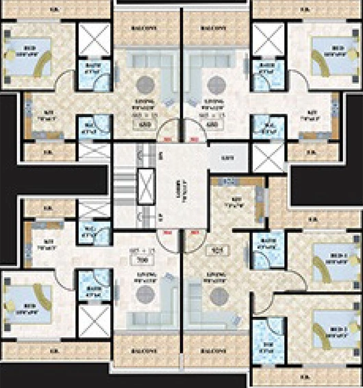 Floor Plan of Landmaark Limelight in Ulwe, Navi Mumbai - Image 246547