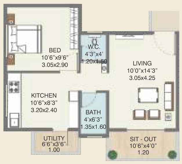 1 BHK Flat in Jaap Pushkaraj Heights in Indira Nagar, Nashik - Image 843140