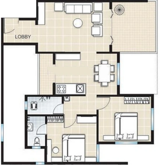 2 BHK Flat in Archit Madhuban in Makhmalabad, Nashik - Image 843125