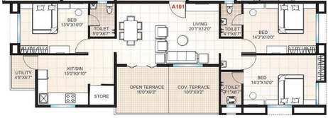 3 BHK Flat in Archit Madhuban in Makhmalabad, Nashik - Image 843126