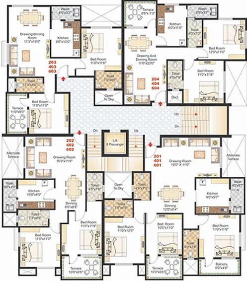 Floor Plan of Divya Prayag in Wanjari Nagar, Nagpur - Image 226052