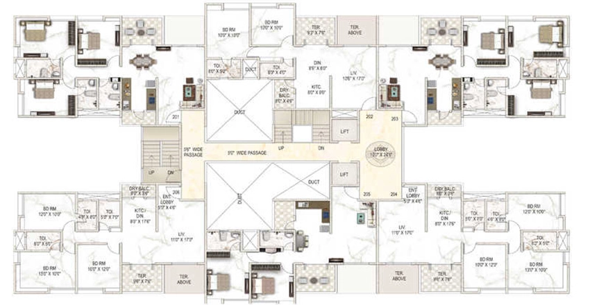 Floor Plan of Balaji Mesmero in Lohegaon, Pune - Image 350891