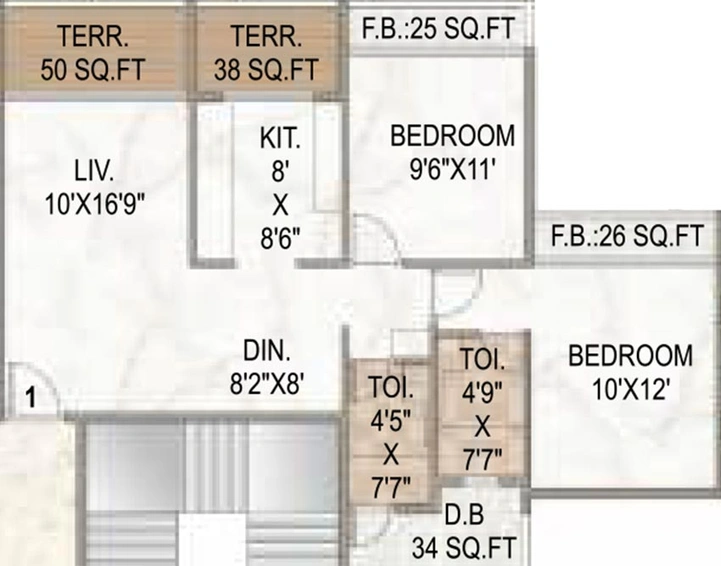 2 BHK Flat in Balaji Regency Ellanza in Kalamboli, Navi Mumbai - Image 837166