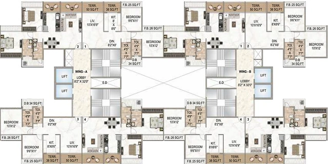 Floor Plan of Balaji Regency Ellanza in Kalamboli, Navi Mumbai - Image 234965