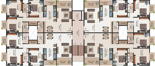 Floor Plan of Keystone The Leaf Apartment in Panchavati, Nashik - Image 246999