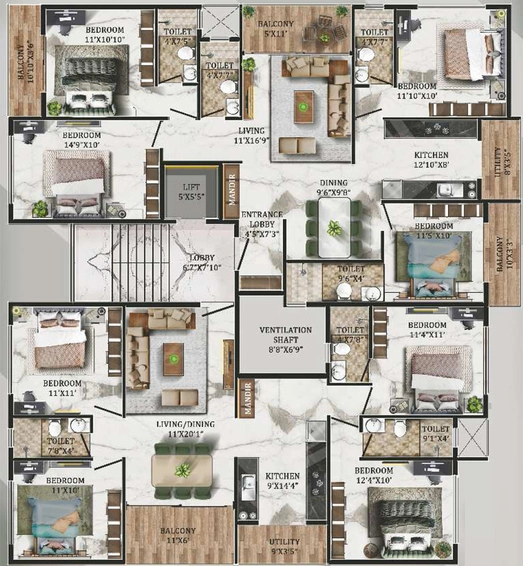 Floor Plan of Keystone Sampanna in Indira Nagar, Nashik - Image 246942