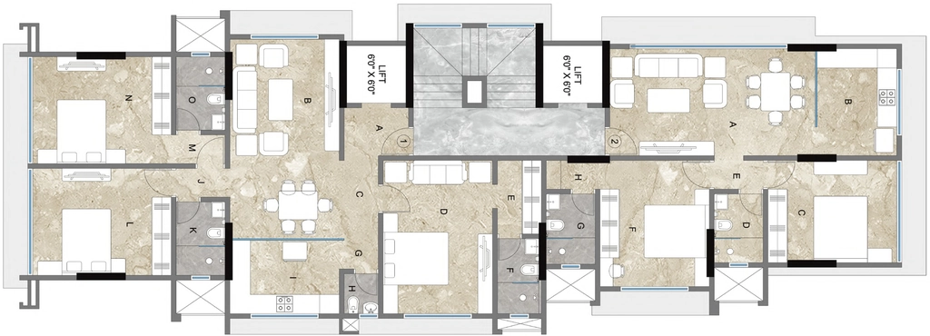 Floor Plan of L Nagpal Le Reve in Bandra West, Mumbai - Image 337176