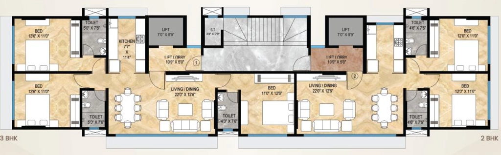 Floor Plan of L Hill View in Khar West, Mumbai - Image 327530