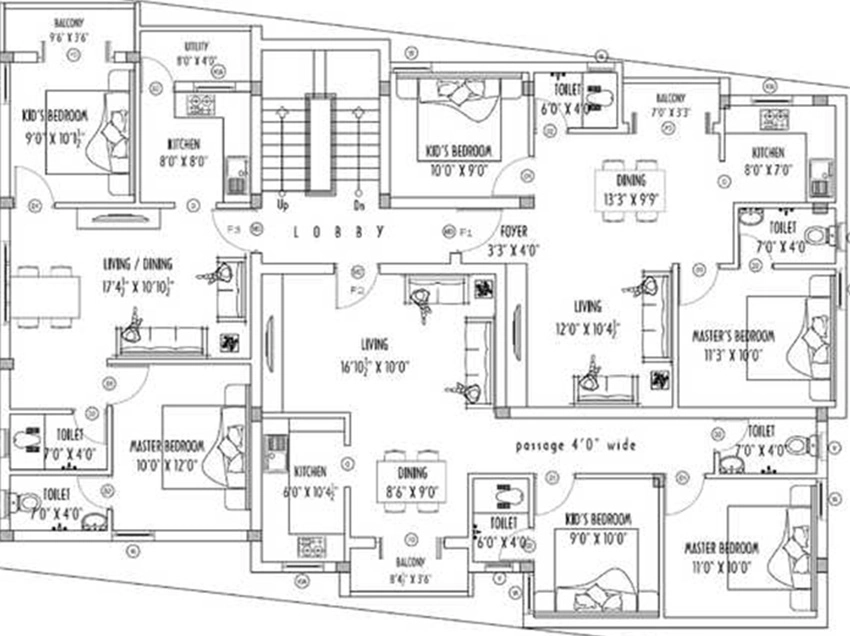 Floor Plan of Padma Platina in Anakaputhur, Chennai - Image 338445