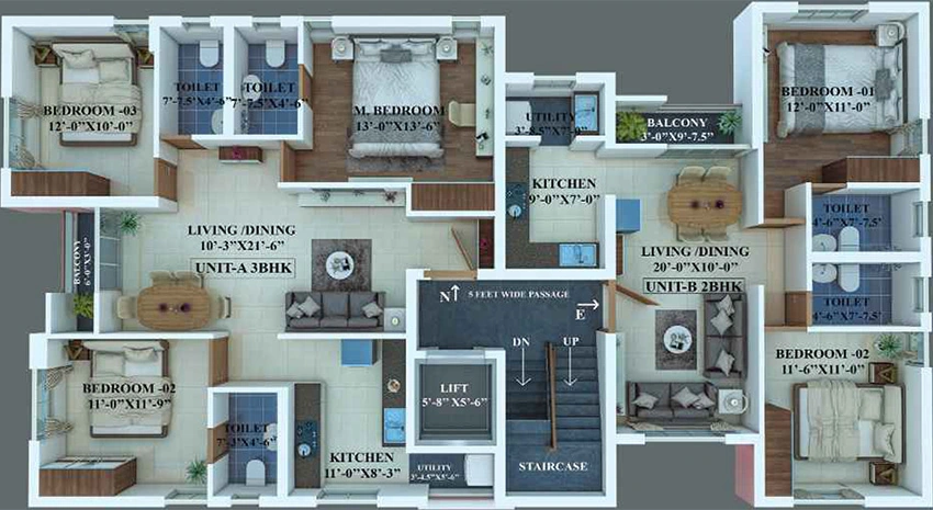 Floor Plan of Maliban Pride in Choolaimedu, Chennai - Image 338414