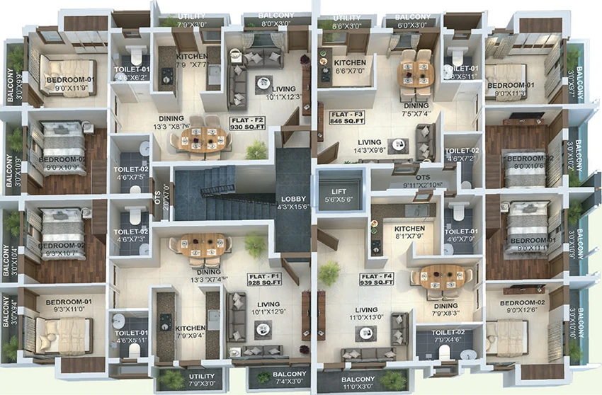 Floor Plan of Maliban Grandeur in Kodambakkam, Chennai - Image 338408
