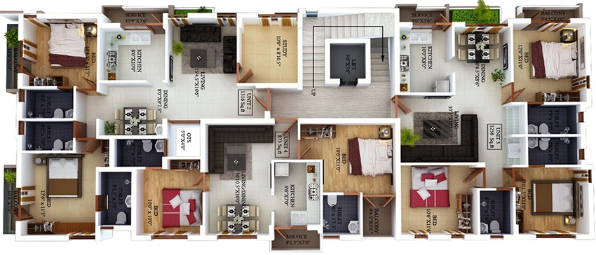 Floor Plan of Maliban Belmonte in Kodambakkam, Chennai - Image 338403