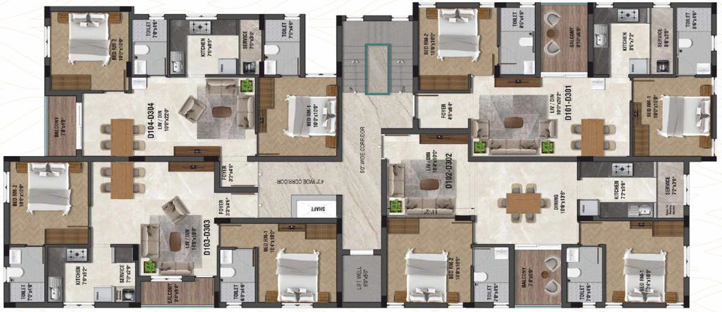 Floor Plan of Raunaq Garden Wood in Pallavaram, Chennai - Image 343455